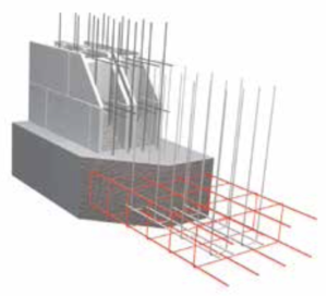 Produits Fimurex – Maisons individuelles – Armatures et Aciers - Fondations - Semelles et Chainages de Fondation - Semelles renforcées sous murs en blocs de coffrage FYG