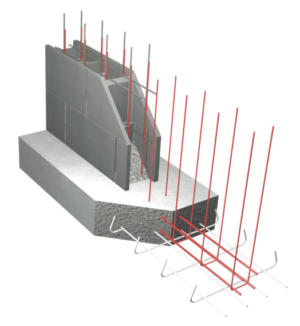Produits Fimurex – Armatures et Aciers – Fondations - Attentes de fondation en "U" pour murs de maçonnerie en blocs de coffrage UL + UY